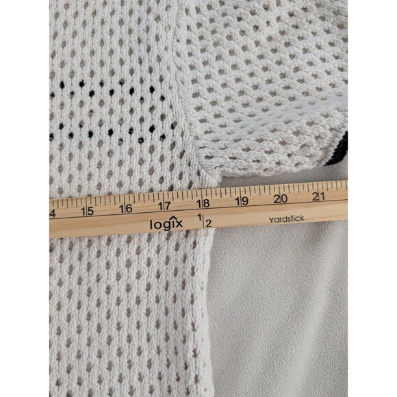 ABERCROMBIE & FITCH Women’s Polo Crochet Button Up Polo White Size S Knit Mesh - Picture 6 of 7